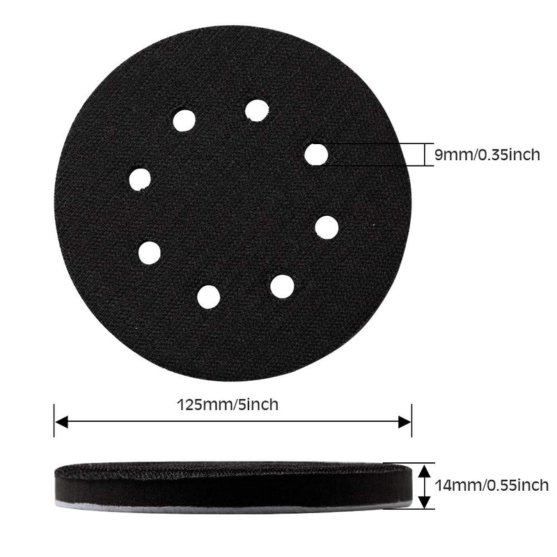 SPEEDWOX 5 Inch 8 Holes Hook and Loop Soft Sponge Cushion Interface Buffer Pad Sanding Discs Pad 5 Packs Soft Foam Buffering Pad for Drill Grinder Rotary Tools 5" 8 hole - NewNest Australia