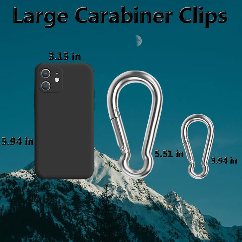 5 Inch 4 Inch Large Spring Snap Hooks, Ekunbuy Heavy Duty Rope Connector 304 Stainless Steel Hook Spring Clips Link Buckle 1/2 3/8 Clip for Hammock Swing Outdoor Travel 3.94 Inch-3 PCS - NewNest Australia