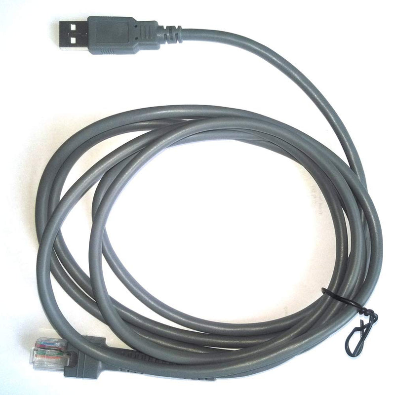 PZV, USB to RJ48 Cable 7ft 2mtr Dura-Gray for Barcode Scanner USB Cable,USB Data Transmission Cable for Digital Handheld Barcode Scanner Compatible with LS2208 DS4208 9208 1203 LS4208 LS3008 LS3408 - NewNest Australia