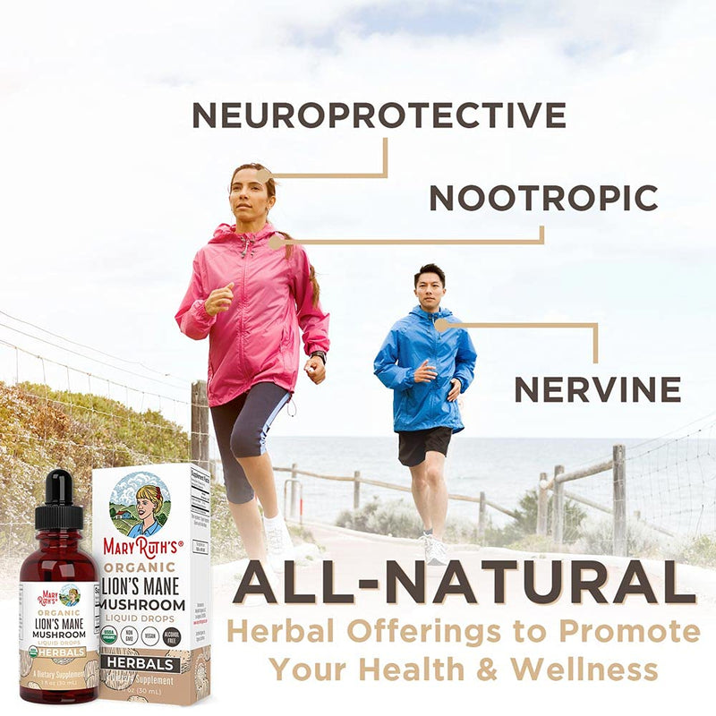 Lions Mane Mushroom Supplement | USDA Organic Lions Mane Extract | Nervine Neuroprotective Herbal Liquid Drops | Non-GMO, Vegan, Alcohol Free Tincture | 1 oz | 2 Month Supply - NewNest Australia