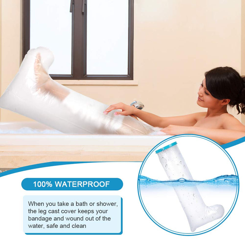 Full Leg Cast Cover for Shower, Waterproof Shower Bandage and Cast Protector for Broken Surgery Leg, Wound and Burns to Keep the Leg Foot Ankle Dry -Adult Full Leg Size(41Inches) - NewNest Australia