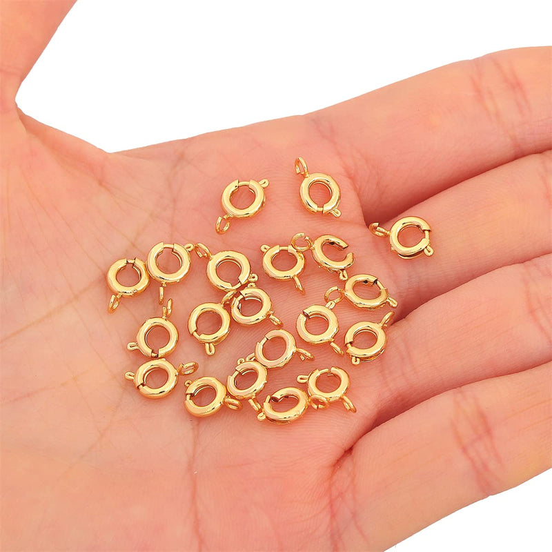 BEADIA 18K Gold Plated Spring Clasps 6mm 20pcs for Jewelry Making Findings - NewNest Australia