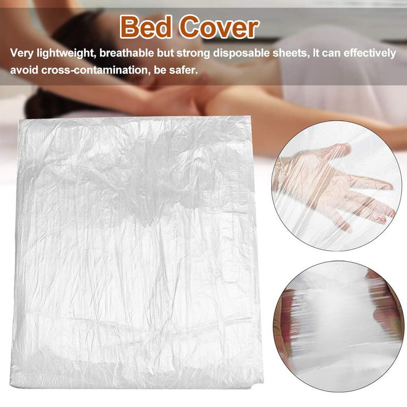 QOONESTL 100pcs Disposable Bed Sheet Covers Couch Cover for Massage Tables Bed, Disposable Bed Sheet Plastic Beauty Treatment Waxing Protect for Massage Tables Bed - NewNest Australia