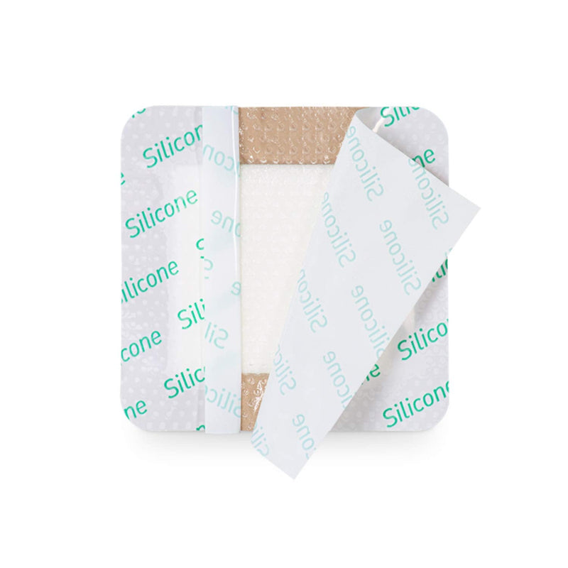 MedVanceTM Silicone - Bordered Silicone Adhesive Foam Dressing, Size 3"x3", (1.8"x1.8" pad), Box of 5 dressings 3x3 Inch - NewNest Australia