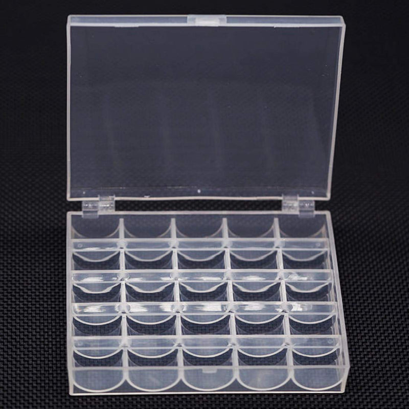 Bobbin Box，Machine Bobbin Organizer Plastic Case，Transparent 25 Slots Empty Bobbins Spools Box，Sewing Craft Plastic Case Storage Box for Sewing Machine (2Pack) 2Pack-50Slots - NewNest Australia