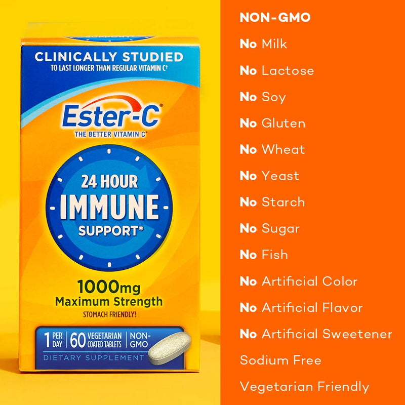Ester-C® Vitamin C, 1,000 mg, 60 Coated Tablets 60 Count (Pack of 1) - NewNest Australia