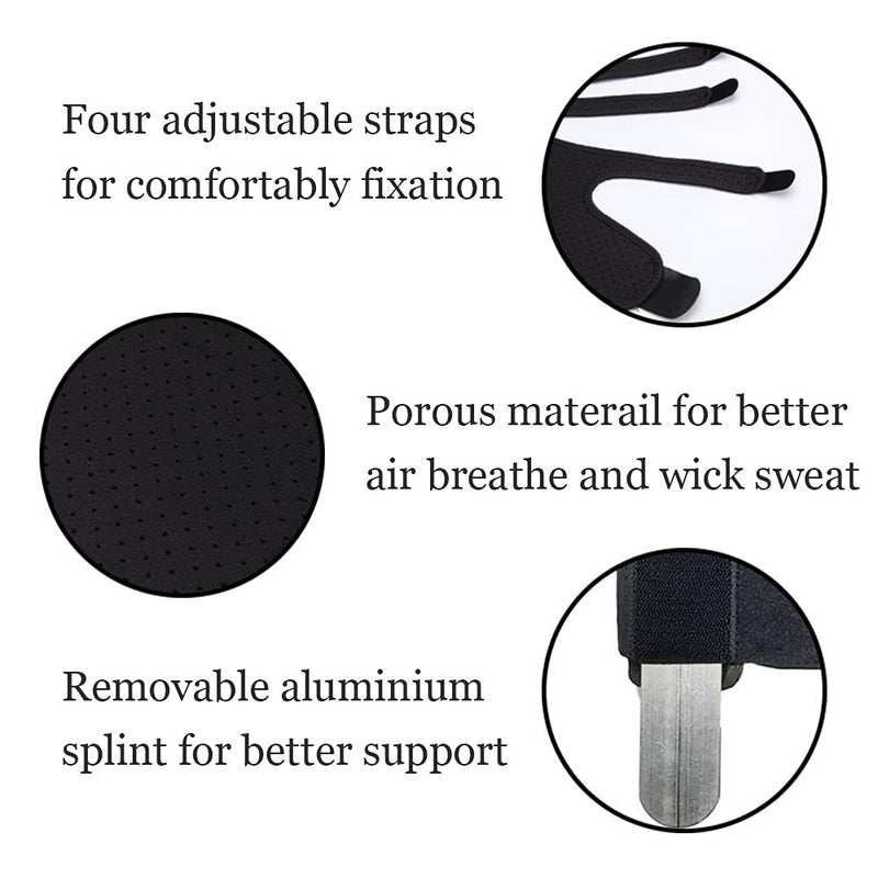HOPPOLE Finger Support with Wrist Brace - Adjustable Trigger Finger Straightener for Mallet, Sprains, Broken - Metal Straightening Brace for Finger and Hand Discomfort Relief Black-Right One Size - NewNest Australia