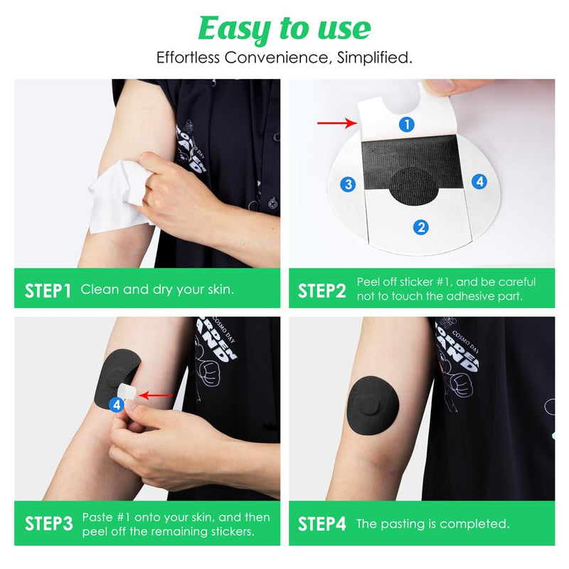 Freestyle Libre3 Plasters Waterproof, Pack Of 20 Libre 3 Sensor Stickers, Waterproof And Durable Plasters For Freestyle Libre 3, Thin Film Patch, Easy To Use By Youshares (Pack Of 20, Black) - NewNest Australia