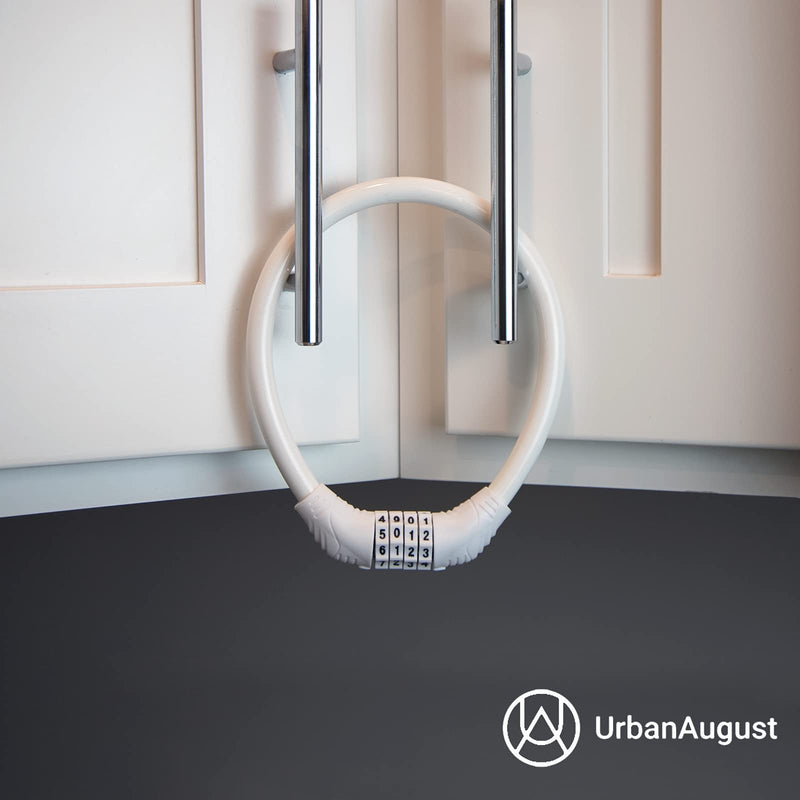 Urban August Original Fridge Lock: Multi-Functional Cable Combination Lock, for French-Door Refrigerators and Cabinets (Two Pack White) Two Pack White - NewNest Australia