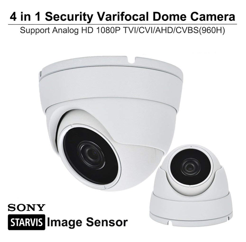 101AV 1080P True Full-HD Security Dome Camera 2.8-12mm Variable Focus Lens 2.4Megapixel STARVIS Image Sensor IR in/Outdoor WDR OSD Works w/ 1080P TVI 1080P AHD 1080P CVI & Standard Recorder only - NewNest Australia