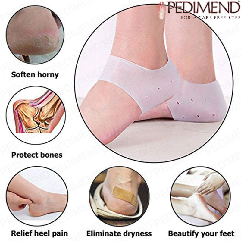 Pedimend Plantar Fasciitis Gel Support | Heel Spur Pain Protector | Moisturising Gel Pad Sleeves | Prevent Heel Bone Blisters | Cracked Heel Repair | For Men and Women | Foot Care - NewNest Australia