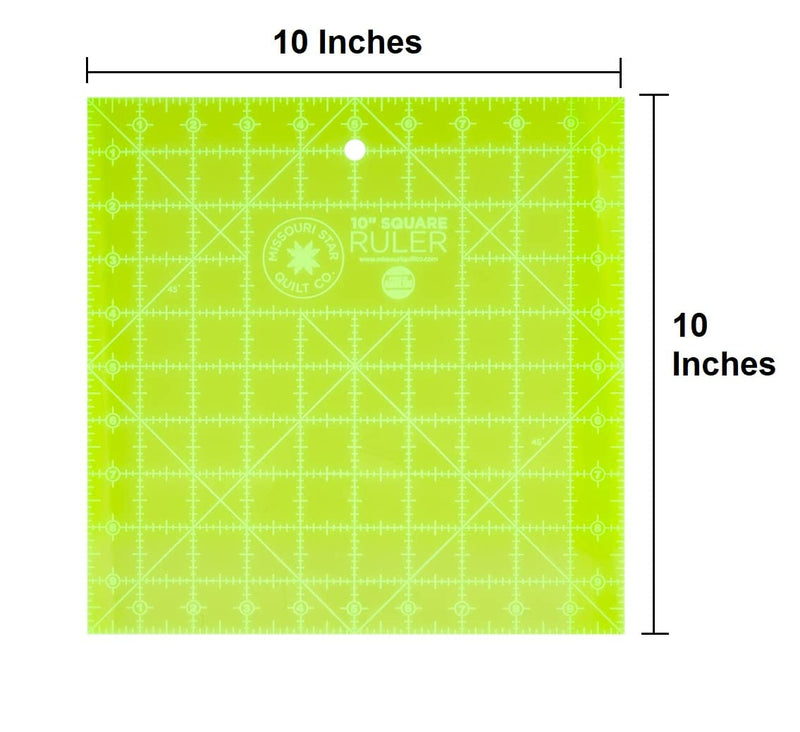 Acrylic Quilting Ruler, 10" x 10” | Square Ruler for Sewing, Measuring and Cutting Quilt Fabric | Straight Edge Tool for Layer Cakes, Charm Pack Quilts, and DIY Craft Projects - NewNest Australia
