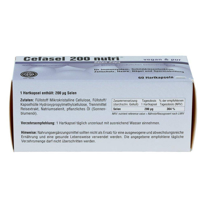 CEFASEL 200 nutri selenium caps - NewNest Australia