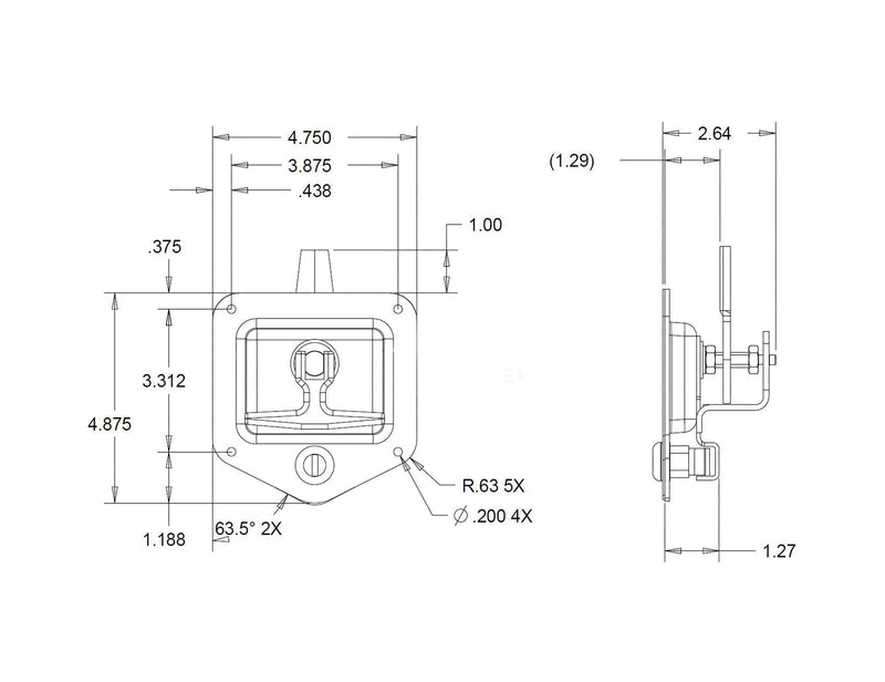 Buyers Products L8815 T-Handle Latch (Latch,T-Handle,SST,SGL Pt W/Gskt & Ch545) - NewNest Australia