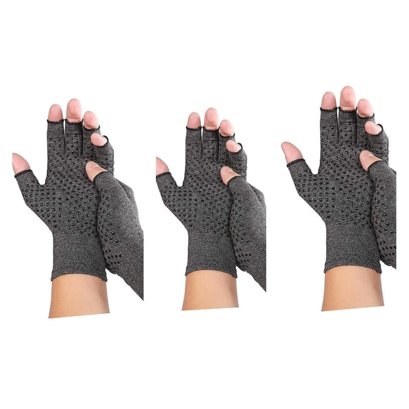 3 Pairs Arthritis Gloves, Pressure Gloves Breathable, Relieve Joint Pain, rheumatoid, arthritis, swelling and tendonitis pain relief, Provide Support and Warmth (With Silicone Dots) (MEDIUM) medium - NewNest Australia