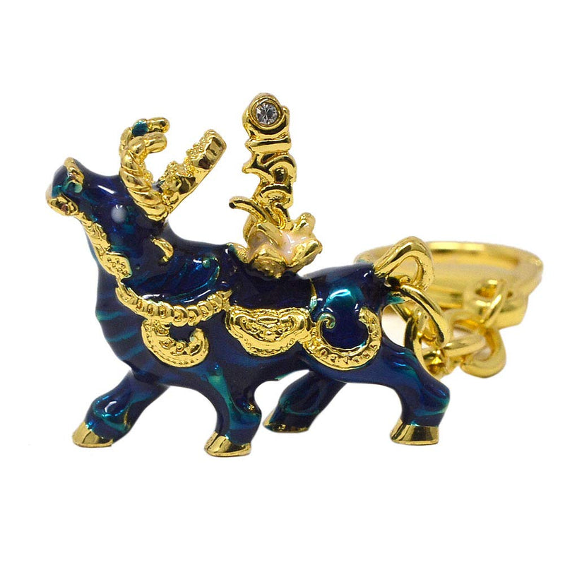 NewNest Australia - Feng Shui Wealth Bull for Activating Immense Wealth & Big Auspicious Keychain W4107 