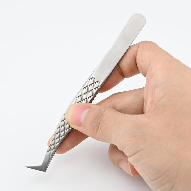 Nagaraku Tweezers For Eyelash Extension, Professional Precision Tweezers, Diamond Handle, Curved Volume Cluster Eyelashes, Easy Fan, Prefabricated Fan Tweezers, Stainless Steel Eyelash Tweezers (A-04) - NewNest Australia
