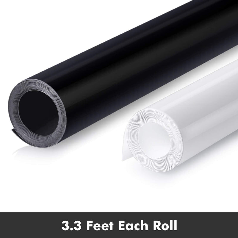 Heat Transfer Vinyl, Selizo 2 Rolls Black and White HTV Iron on Vinyl for T-Shirts, Hats, Clothing, Compatible with Cricut, Cameo, Heat Press Machines, Sublimation (12 Inch by 3.3 Feet Per Roll) - NewNest Australia