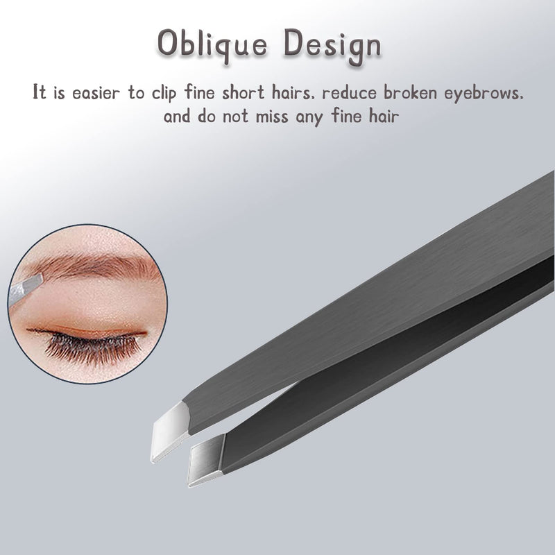 GeekerChip Tweezers for eyebrows, eyebrow tweezers made of stainless steel for eyebrows, beard, splinters and all types of hair, black bk - NewNest Australia