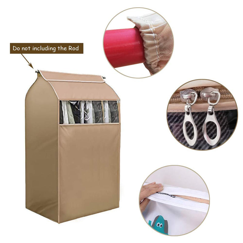 NewNest Australia - Hanging Garment Storage Bag Clothes Dustproof Cover with Clear Window in Wardrobe/Moisture, Dust Resistant Protector Cover with Zipper (Not Including Frames) X-Large Ivory 