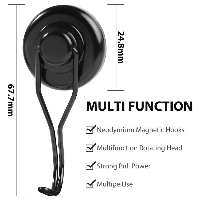FINDMAG Magnetic Hooks 60LBS Powerful Swivel Swing Magnetic Hooks Heavy Duty, Strong Magnet Hooks for Hanging, Magnet with Hooks for Kitchen, Office and Garage - Pack of 8 8 Pack - NewNest Australia