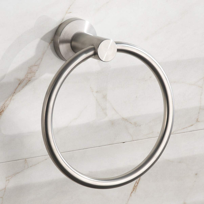 Towel Ring Brushed Nickel, Bath Hand Towel Ring Stainless Steel Round Towel Holder for Bathroom - NewNest Australia