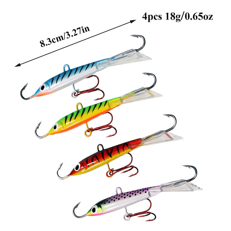 THKFISH Ice Fishing Jigs Lures Ice Fishing Lures Ice Fishing Gear for Crappie, Panfish, Walleye, Bluegill Vertical Jigs Kit Fishing Tackle 4PCS/8PCS 10g(0.35oz) 18g(0.63oz) 10g(1/3oz)-4pcs - NewNest Australia