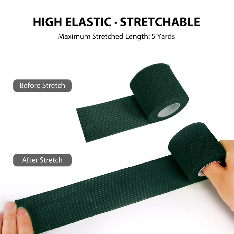 FriCARE Nonwoven Self-Adhesive Bandage, Self-Adherent Cohesive First Aid Medical Wrap, Elastic Athletic/Vet Tape for Wrist 2 Inches Wide 2 Inch x 5 Yards Hunter Green - NewNest Australia