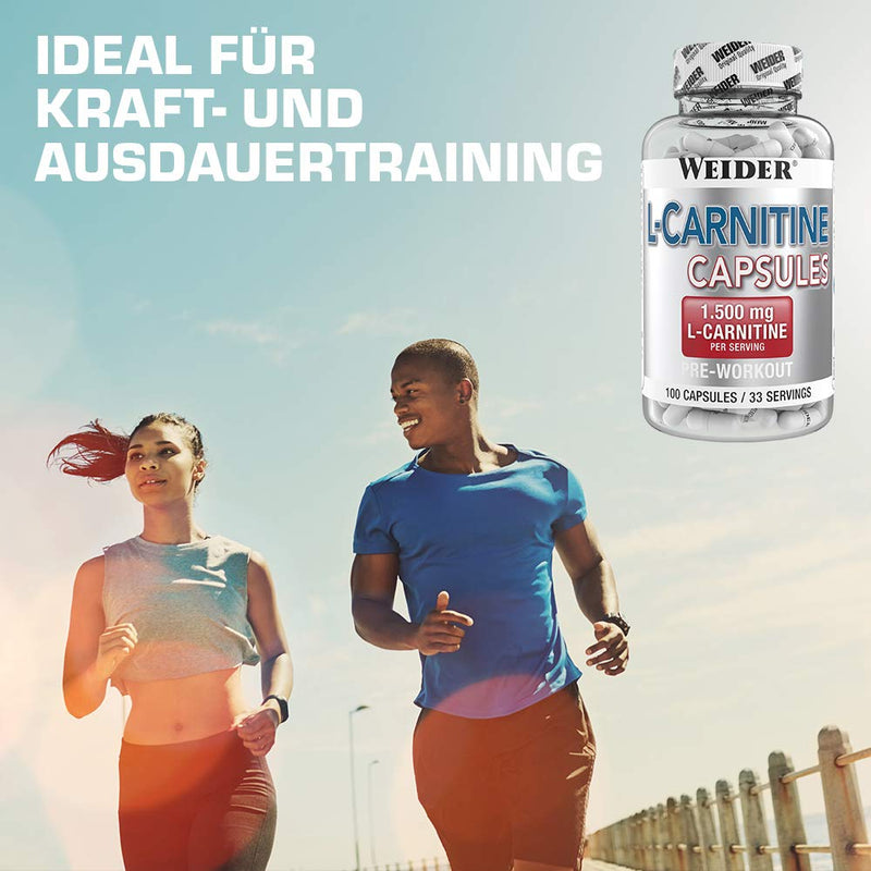 Weider L-Carnitine Capsules In High Doses With 100% Carnipure Brand Raw Material, The Body'S Own Nutrient Involved In Fat Metabolism, Premium Quality, 100 Capsules For The Diet Phase - NewNest Australia