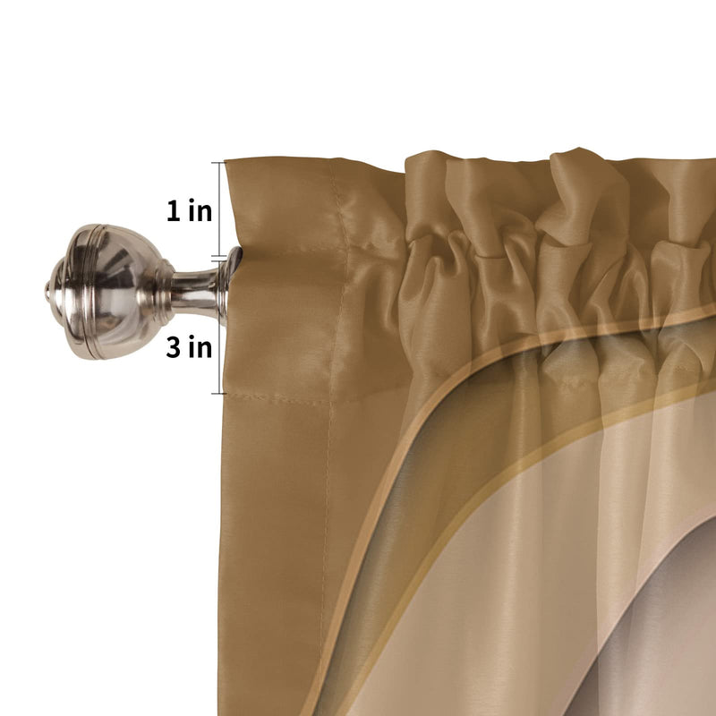 Geometric Curtain Valance for Windows Fabric Brown Modern Geometric Rod Pocket Valance Window Treatments 1 Panel Abstract Beach Short Curtains for Kitchen Windows Bathroom Bedroom 54 x 18 inch Ombre2048 - NewNest Australia