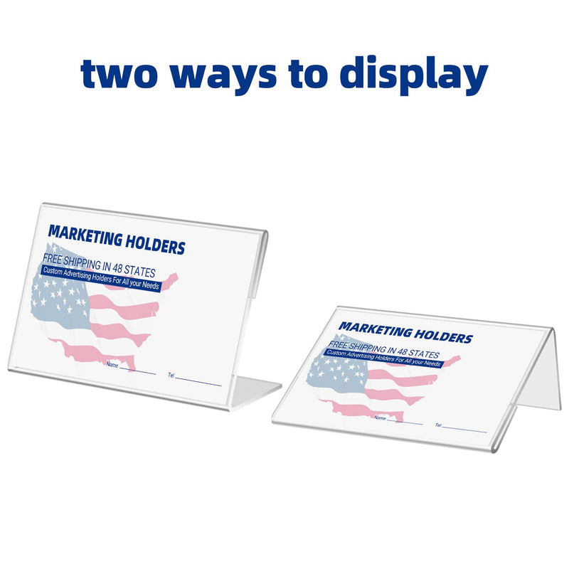 Daletu Mini Acrylic Sign Holder, 30 PCS 3.14" X 1.96" Clear Plastic Table Top Name Card Price Tag Lable Display Stand - NewNest Australia