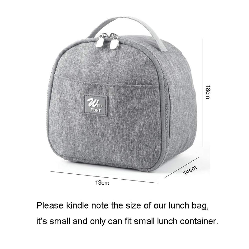 NewNest Australia - Lunch Bags for Women, KEAIDUO Insulated Small Size Mini Lunch Box Cooler Bag for Work, Office, School (Grey) Gray 