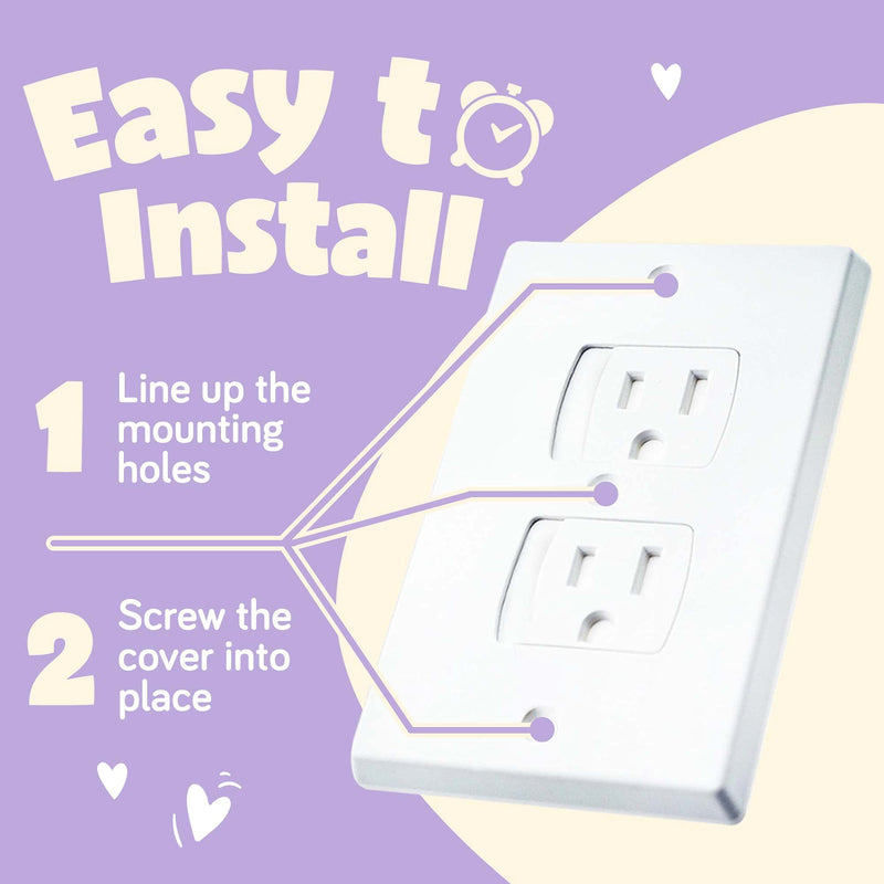 Child Safety Electrical Outlet Covers for Baby Proofing - Best Childproofing Self Closing BPA Free Wall Socket Plate, Better Than Plugs (Set of 2, White) 2 Pack - NewNest Australia
