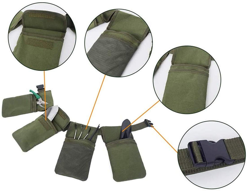 Gardening Tool Belt Bag - Canvas Waist Tool Apron Organizer Hanging Pouch with 4 Pockets, Waterproof - NewNest Australia