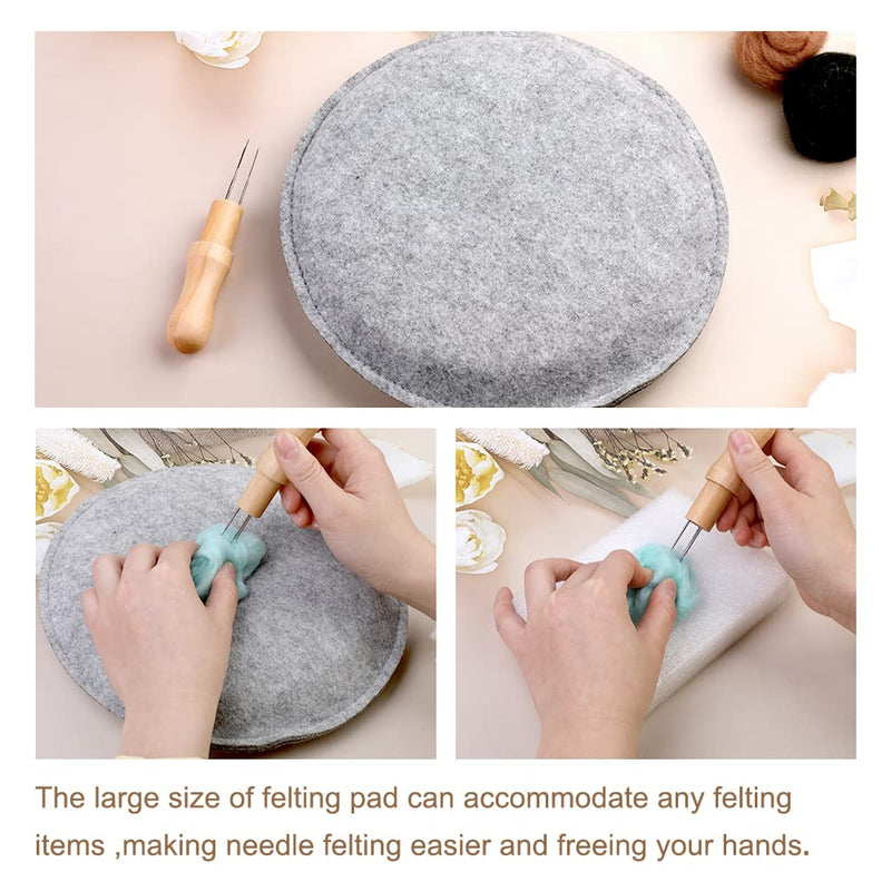 Needle Felting Pad, 9.44 x 9.44 x 1.38 Inch, Grey Sponge Needle Felting Pad, Needle Felting Mat with Felting Needle Tool with 3 Needles Accommodates Any Felting Project - NewNest Australia