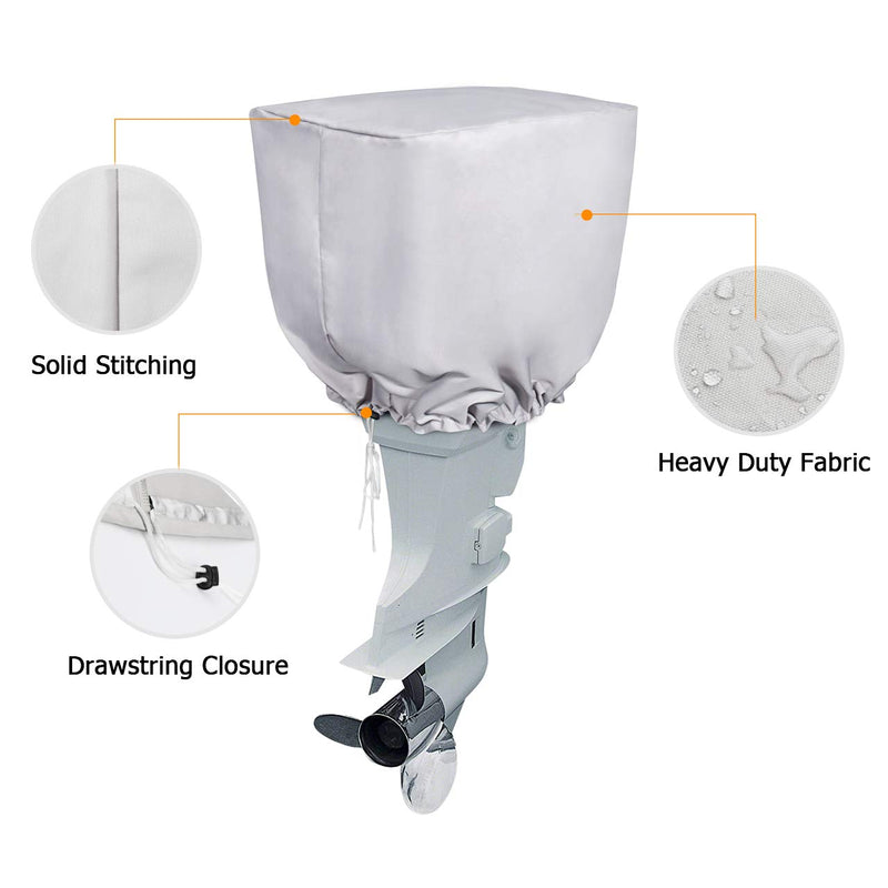 iCOVER Outboard Motor Cover Heavy Duty 600D Waterproof Motor Hood Cover, 23" DX13.5 WX16.5 H 23"DX13.5"WX16.5"H - NewNest Australia