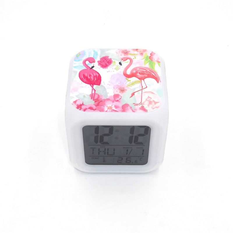 NewNest Australia - Boyan New Flamingo Birds Led Alarm Clock Pink Creative Desk Table Clock Multipurpose Calendar Snooze Glowing Led Digital Alarm Clock for Unisex Adults Teenagers Kids Toy Gift 