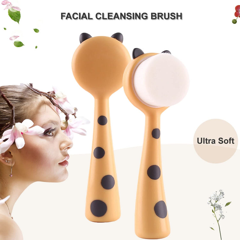 Face Brush Face Scrubber, Hysotok Facial Cleansing Brush with Soft Bristles for Face Cleansing Wash Scrub, Face Cleanser Brush for Facial Exfoliating Massaging Skin Care (Yellow) - NewNest Australia