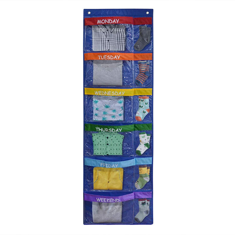 ABCKEY Rainbow Weekly Kids Clothes Organizer for Daily Activity,Portable Kids Clothes Storage with Two Hang Methods - NewNest Australia