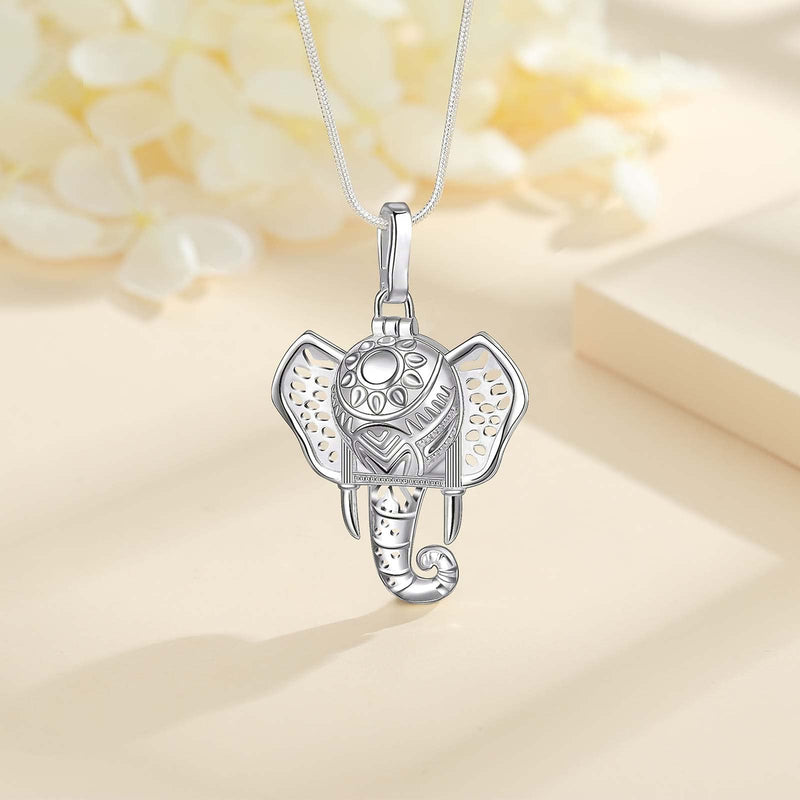 INFUSEU Aromatherapy Jewellery Essential Necklaces, anxiety relief Oils Diffuser for Women Girls, Silver Plated Wise Big Eye Owl Locket Pendant with 24" Chain & 7 Reusable Lava Beads elephant - NewNest Australia