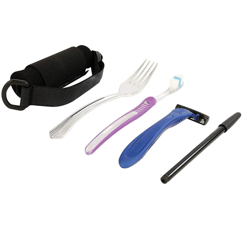 Yjzq Adaptive Utensils Older Children With Disability Seniors Food Aid Utensil With Auxiliary Strap Anti-Shake Spoon Handle Utensils Removable Thickening Arthritis Anti-Shake Dinnerware - NewNest Australia