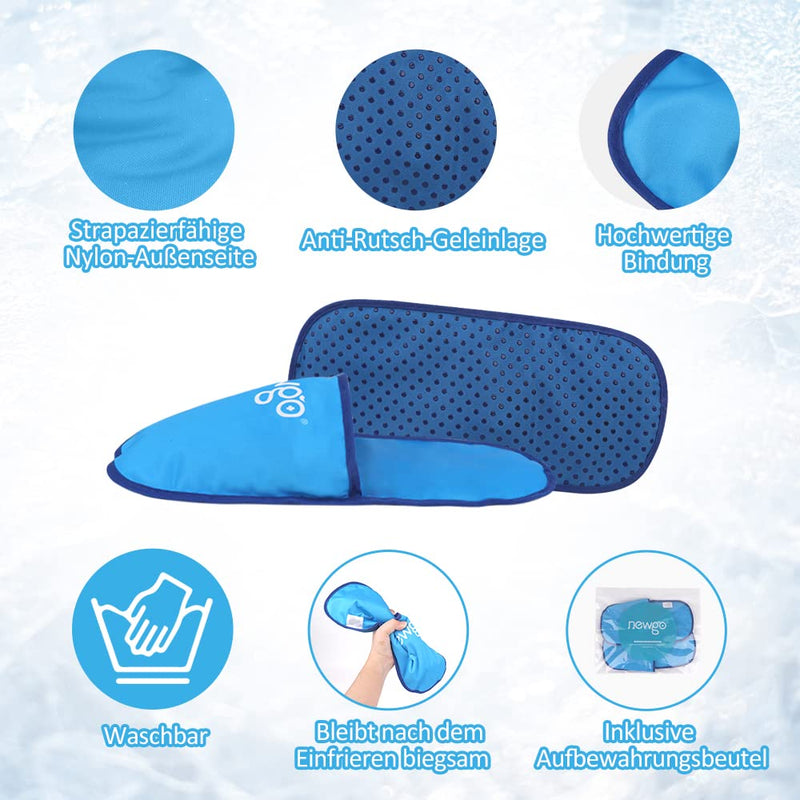 Newgo Gel Cooling Socks, 1 Pair, Chemotherapy Cooling Shoes, Hot And Cold Therapy, Cooling Pad, Ice Socks For Chemotherapy, Rheumatism, Gout, Foot Pain And Sprains, One Size Unisex (Blue) - NewNest Australia