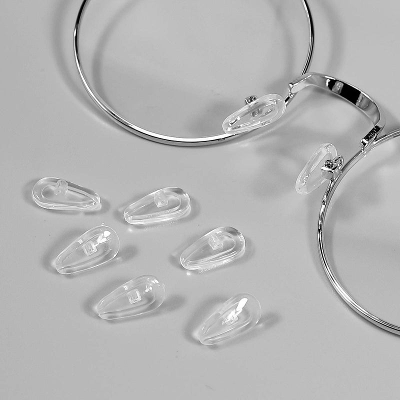 Dokpav Glasses Repair Set, 10 Pairs Air Chamber Nose Pads Silicone Non-Slip Glasses Nose Pads Soft Silicone Screw Glasses Nose Pads With Screws Tweezers And Cleaning Cloth, Transparent - NewNest Australia