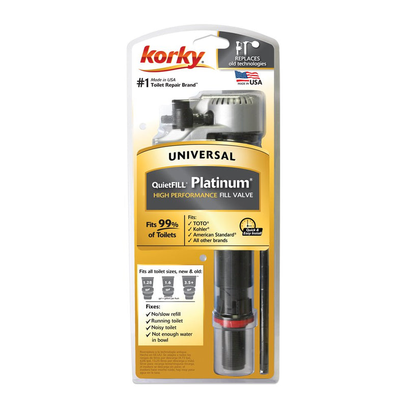Korky 528MP QuietFILL Platinum Fill Valve-Fits Most Toilets-Easy to Install-Made in USA, Universal 99%, Black - NewNest Australia