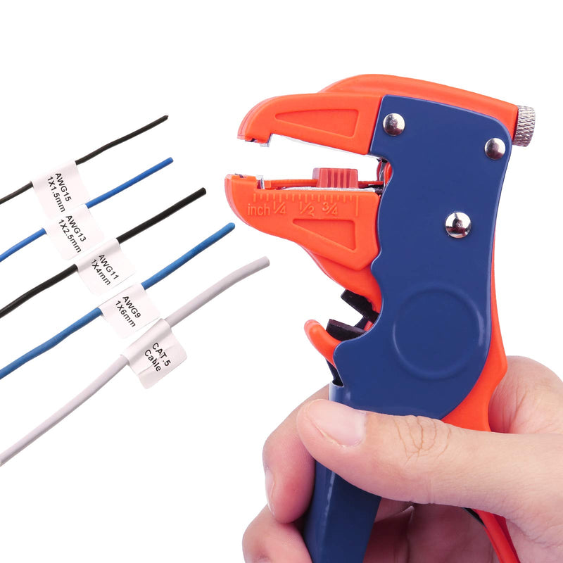 BOENFU Wire Strippers with Cutters, Automatic Quick Strip Wire Stripper Spring Loaded Multitool Suitable for 10 to 24 AWG,6 inches, Blue - NewNest Australia