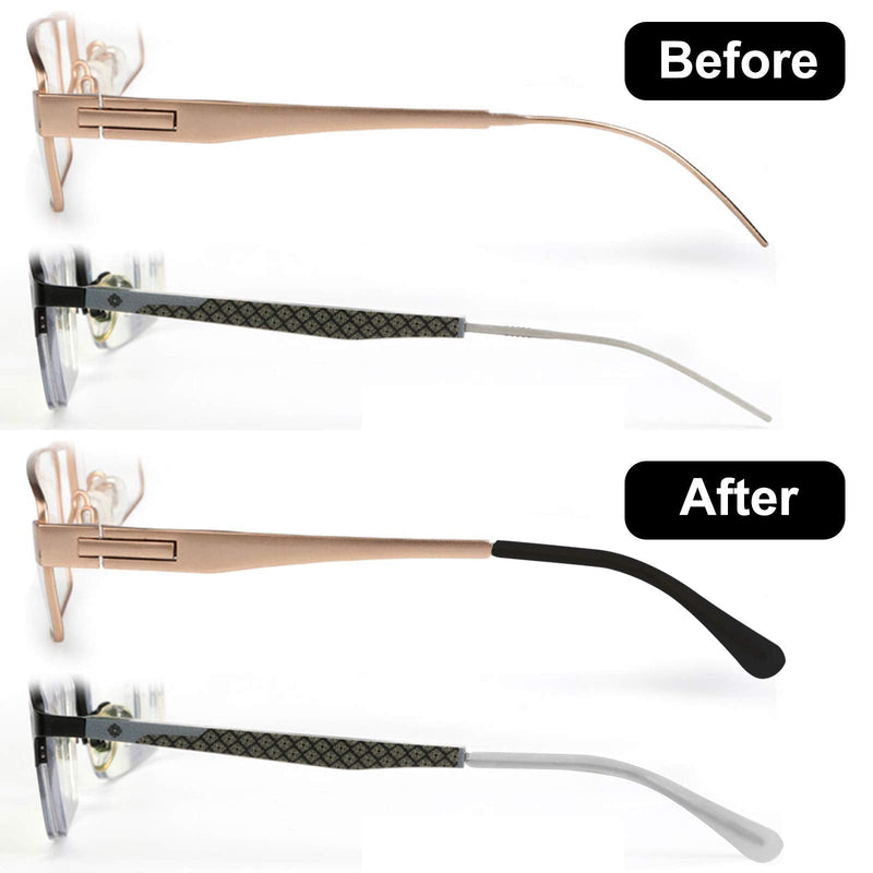 Eyewear Leg End Tips 4 Pairs Eyeglass End Tips Soft Black and White Silicone Eyeglass Ear Hook Holder Grip Anti-Slip Eyeglasses Replacement Accessories for Metal Thin Sunglasses Eyeglass Legs - NewNest Australia