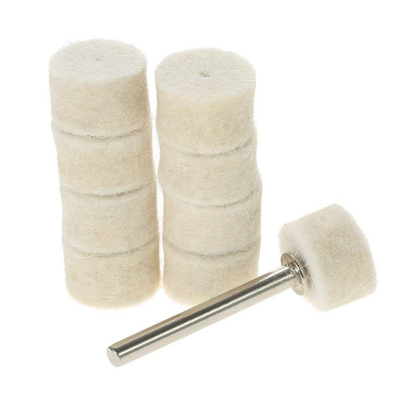 100Pcs Wool Felt polishing Head by Yesallwas，Grinding bits Grinder Head Polish Watch Jewelry Rotary Polishing Pad Buffing Wheels Polish Watch Jewelry Rotary for Dremel Rotary Tools - 1/8 Inch Shank - NewNest Australia