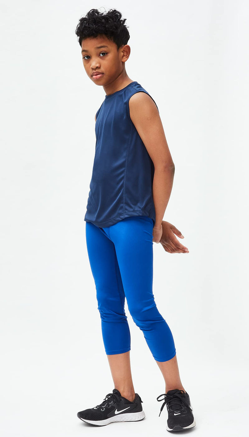 DEVOPS Boys Baselayer Workout Tank Top Sleeveless X-Small #3pack Black/Charcoal/Navy - NewNest Australia