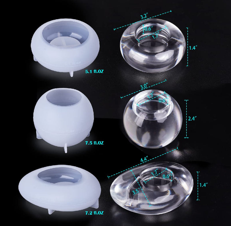 LET'S RESIN Tealight Candle Holder Resin Molds,3Pcs Tea Light Candle Holder Silicone Molds for Resin Including Round, Flat Round, Pebble, Resin Epoxy Molds Silicone for DIY Home Décor - NewNest Australia