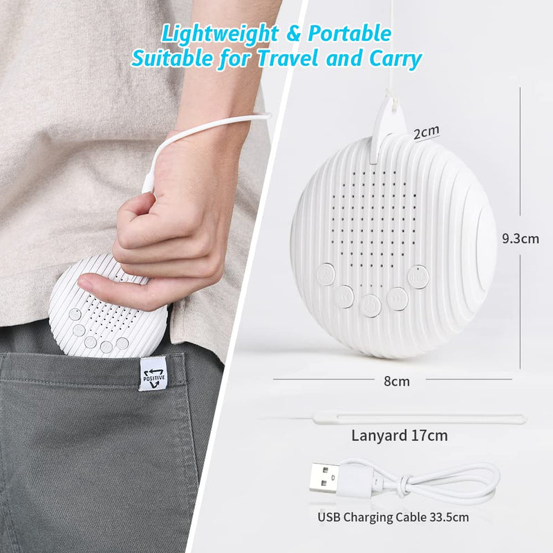 URAQT White Noise Machine, 10 Soothing Nature Sounds Therapy Portable Sleep Sound Machine, Mini Sound Machine for Baby Kids Adults, USB Rechargeable Baby Sleep Machine with 3 Timer Memory Functions - NewNest Australia